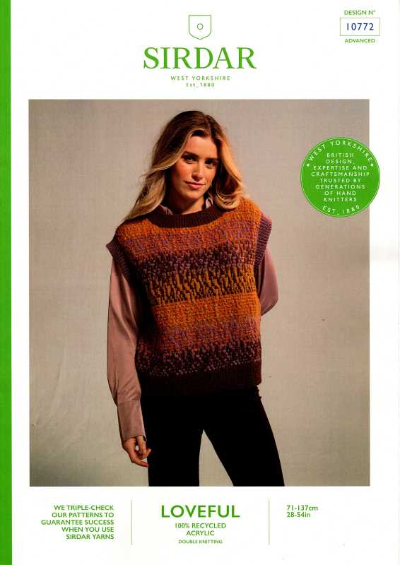 Knitting Pattern - Sirdar 10772 - Loveful DK - Ladies Vest